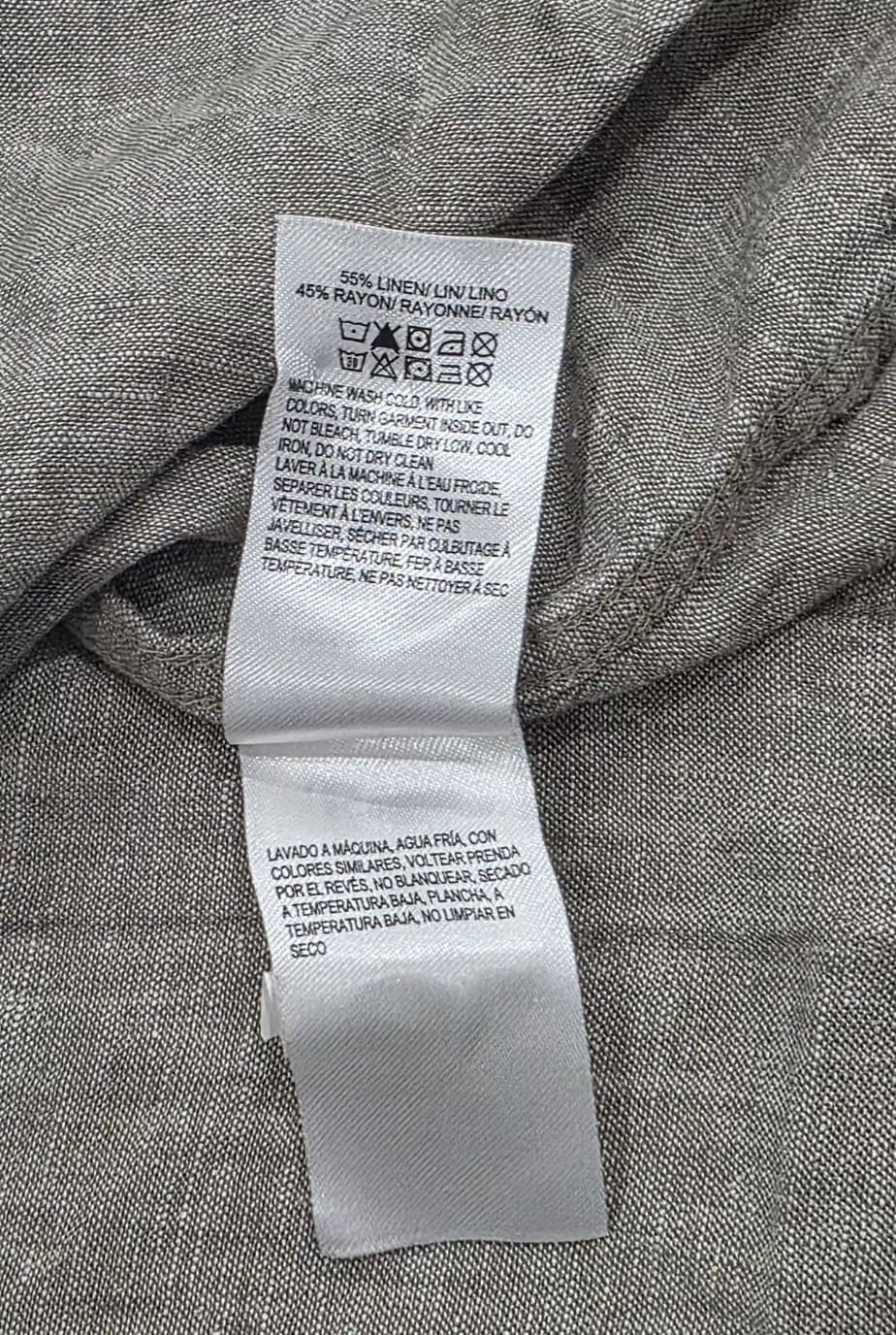 Lucky Brand Mens Gray Linen Blend Short Sleeve Button Up Shirt Size M NWT - Image 5