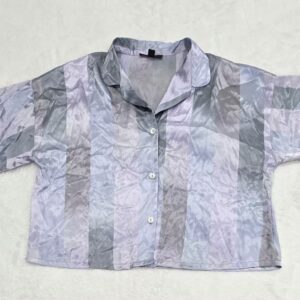 Midnight Bakery Womens Silver Gray Shiny Blouse Polyester Size XL NWT