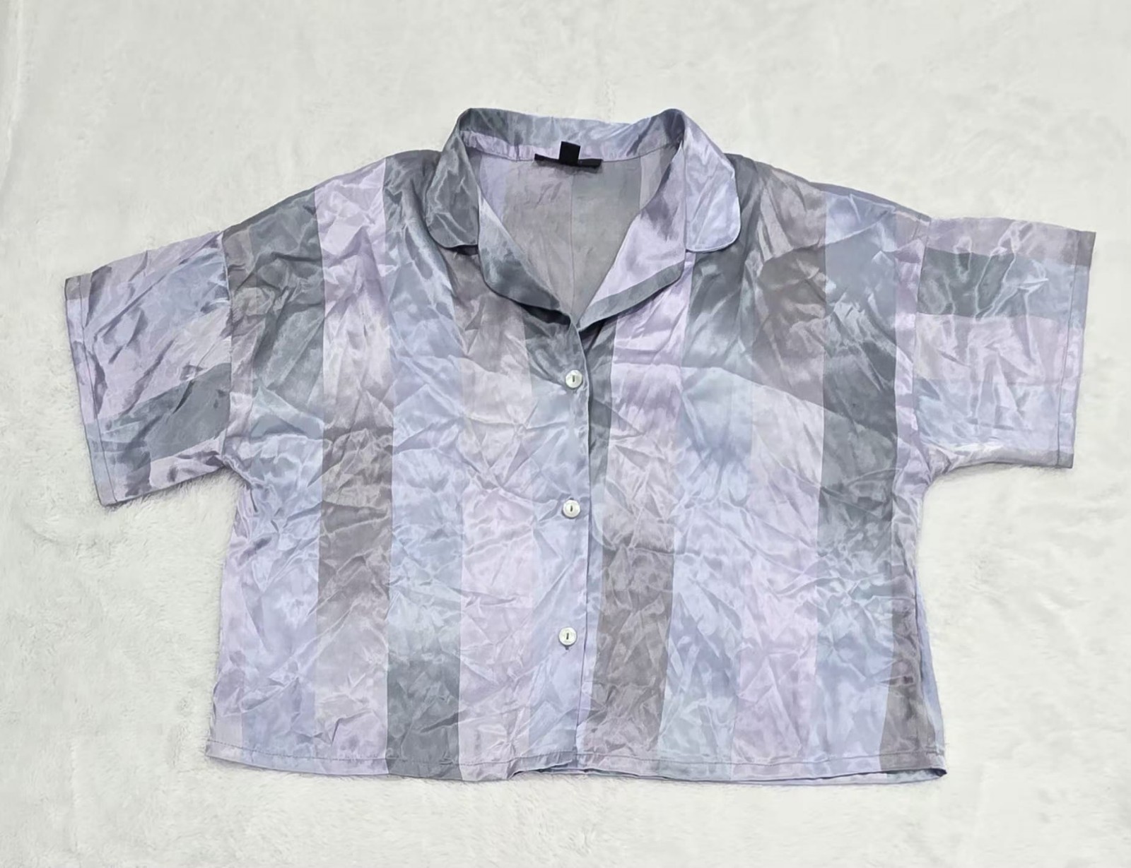 Midnight Bakery Womens Silver Gray Shiny Blouse Polyester Size XL NWT