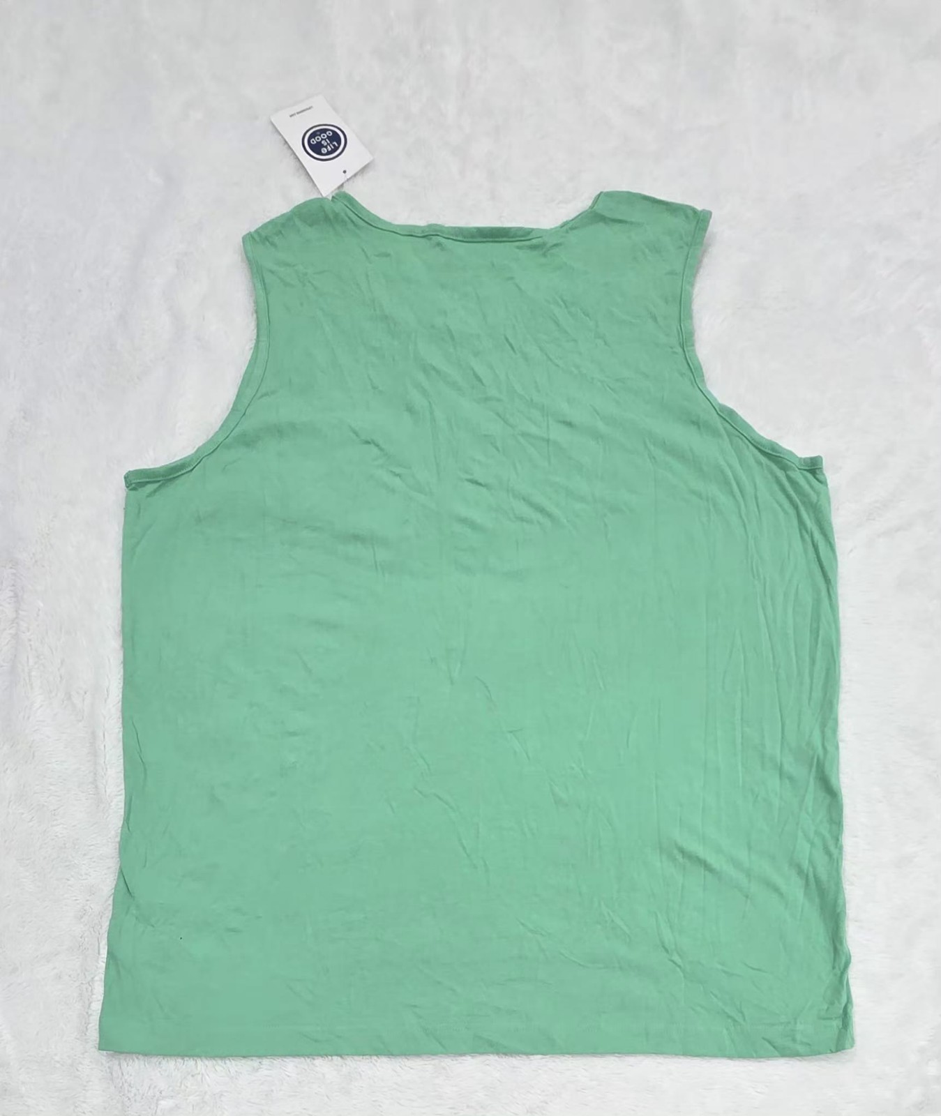 Life is Good Mens Green Surfer Graphic Sleeveless Cotton Tank Top Size XL NWT - Image 2