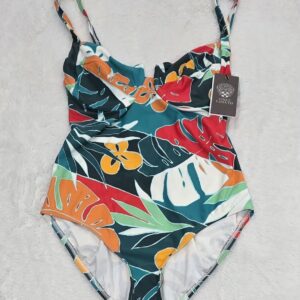 Vince Camuto Womens Tropical Floral Cutout One Piece Swimsuit Size 10 NWT