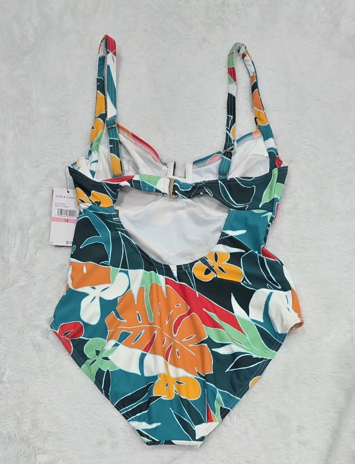 Vince Camuto Womens Tropical Floral Cutout One Piece Swimsuit Size 10 NWT - Image 2