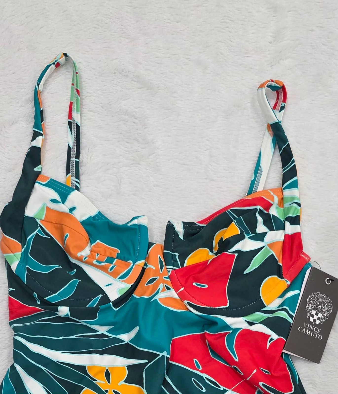 Vince Camuto Womens Tropical Floral Cutout One Piece Swimsuit Size 10 NWT - Image 3