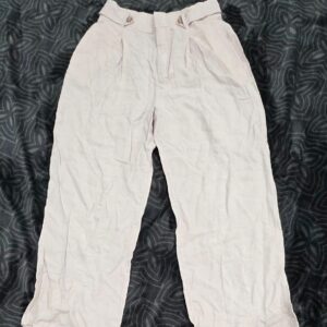 Nicole Miller New York Womens Beige Linen Pleated Pants Size 8 NWT