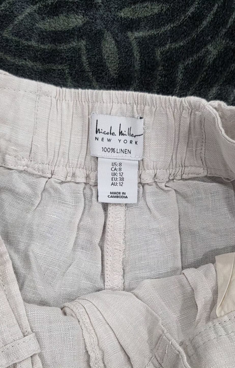 Nicole Miller New York Womens Beige Linen Pleated Pants Size 8 NWT - Image 4