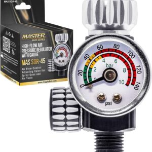 Master Elite High Flow Air Pressure Regulator with Gauge for Paint Spray Gun