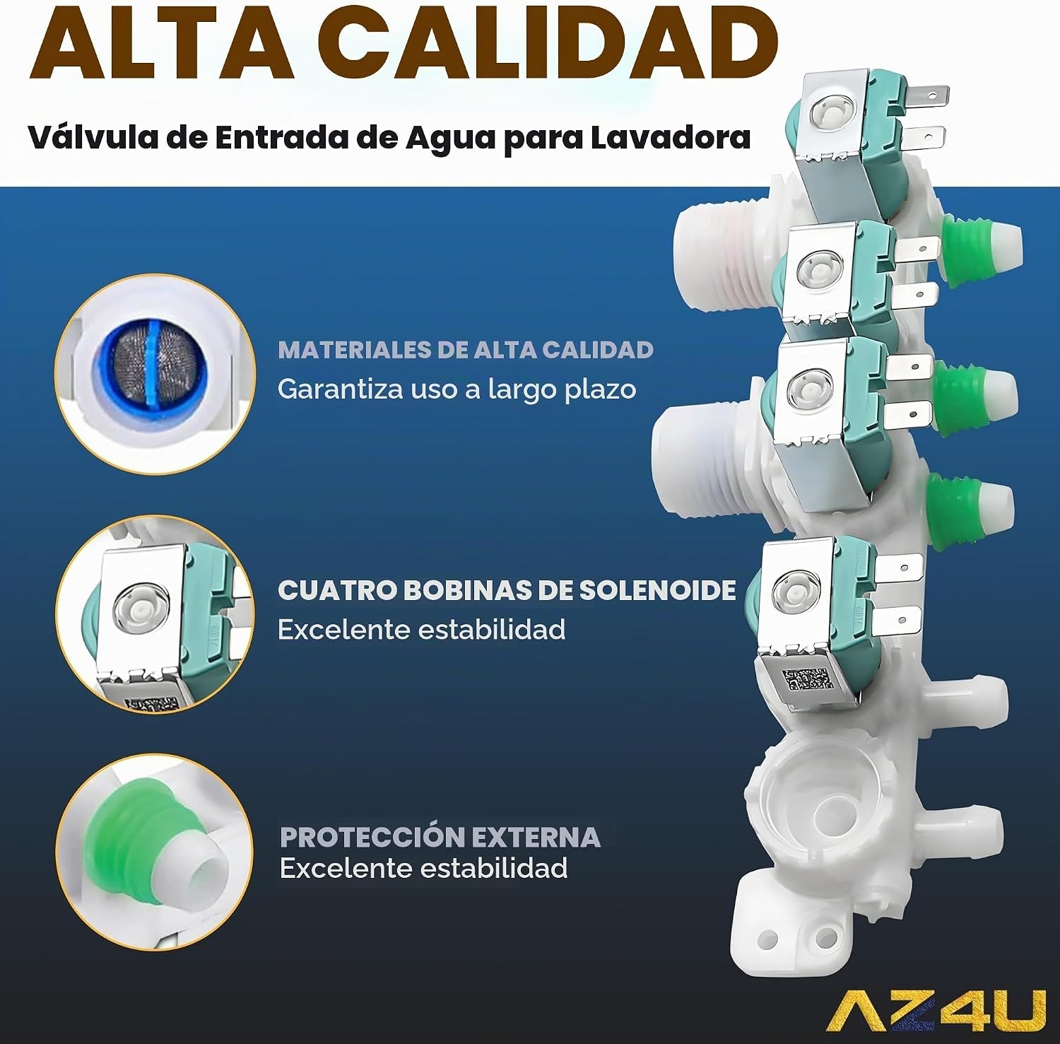 AZ4U Water Inlet Valve for Samsung Washer DC97-15459H WA45H7000AW WA50R5200AW - Image 5