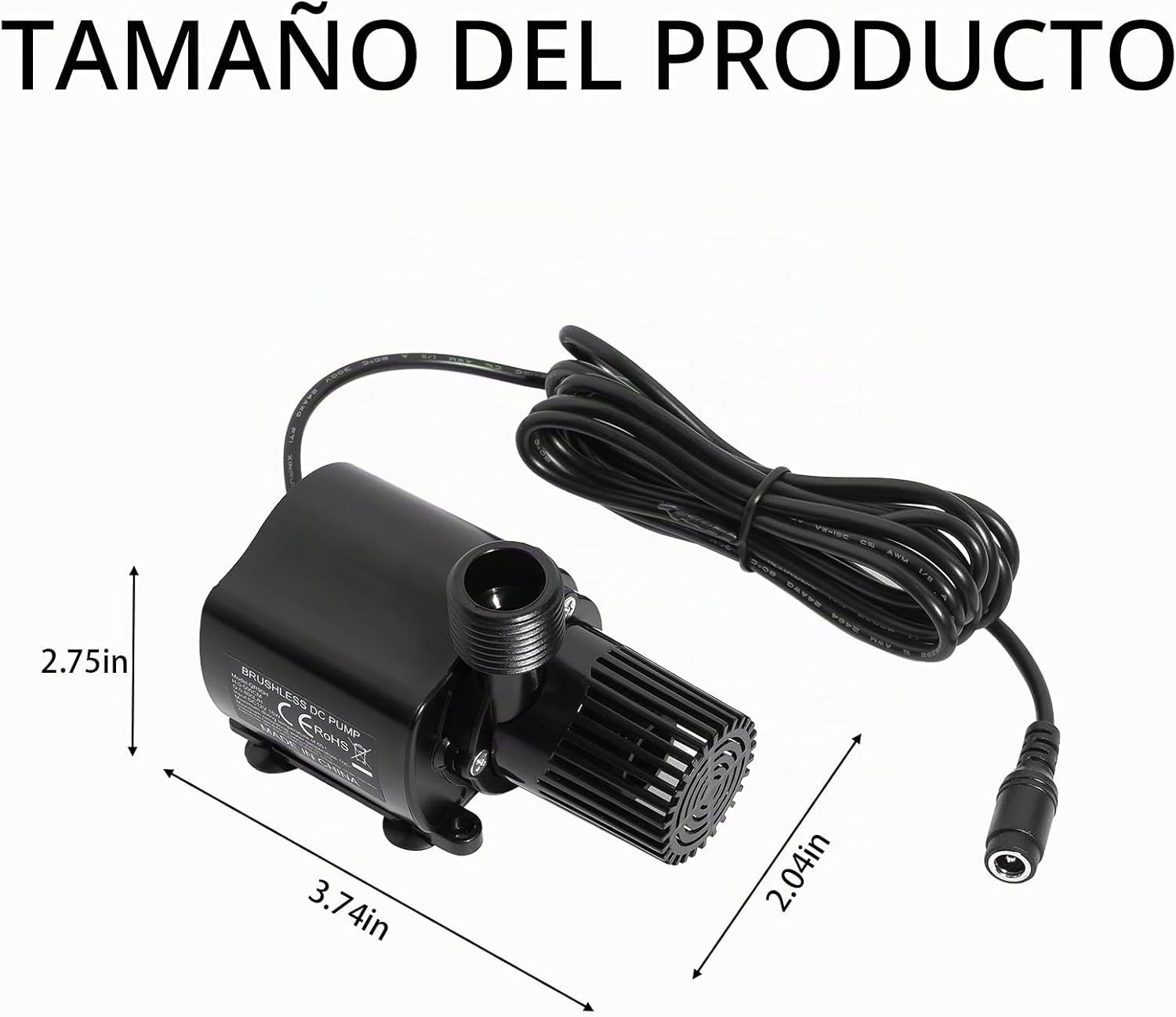 12V Submersible Water Pump 210 GPH Adjustable Aquarium Fountain Hydroponics DC - Image 2