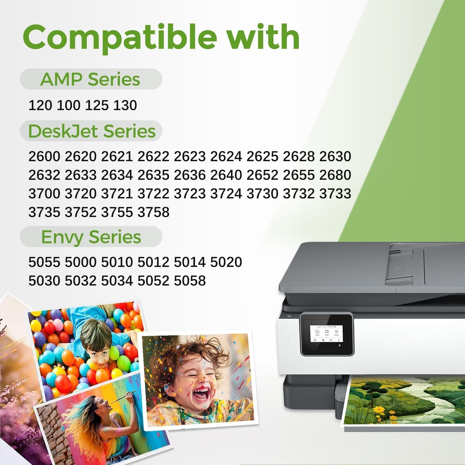 65XL Black Color Ink Cartridges for HP 65XL DeskJet 3755 2600 Envy 5055 2-Pack - Image 2