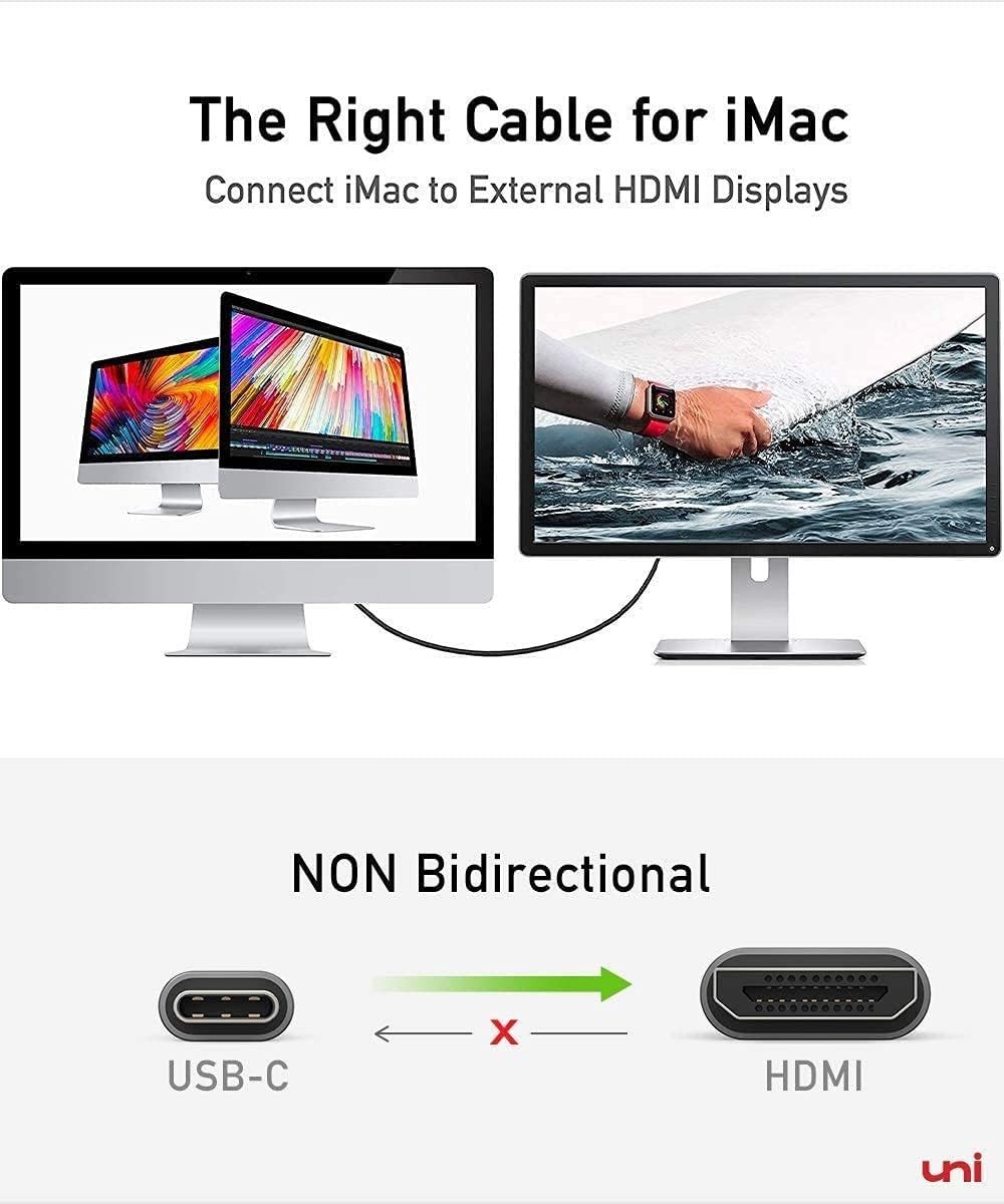 Uni USB C to HDMI Cable 3FT 4K 60Hz Thunderbolt 3/4 MacBook iPhone Samsung - Image 7