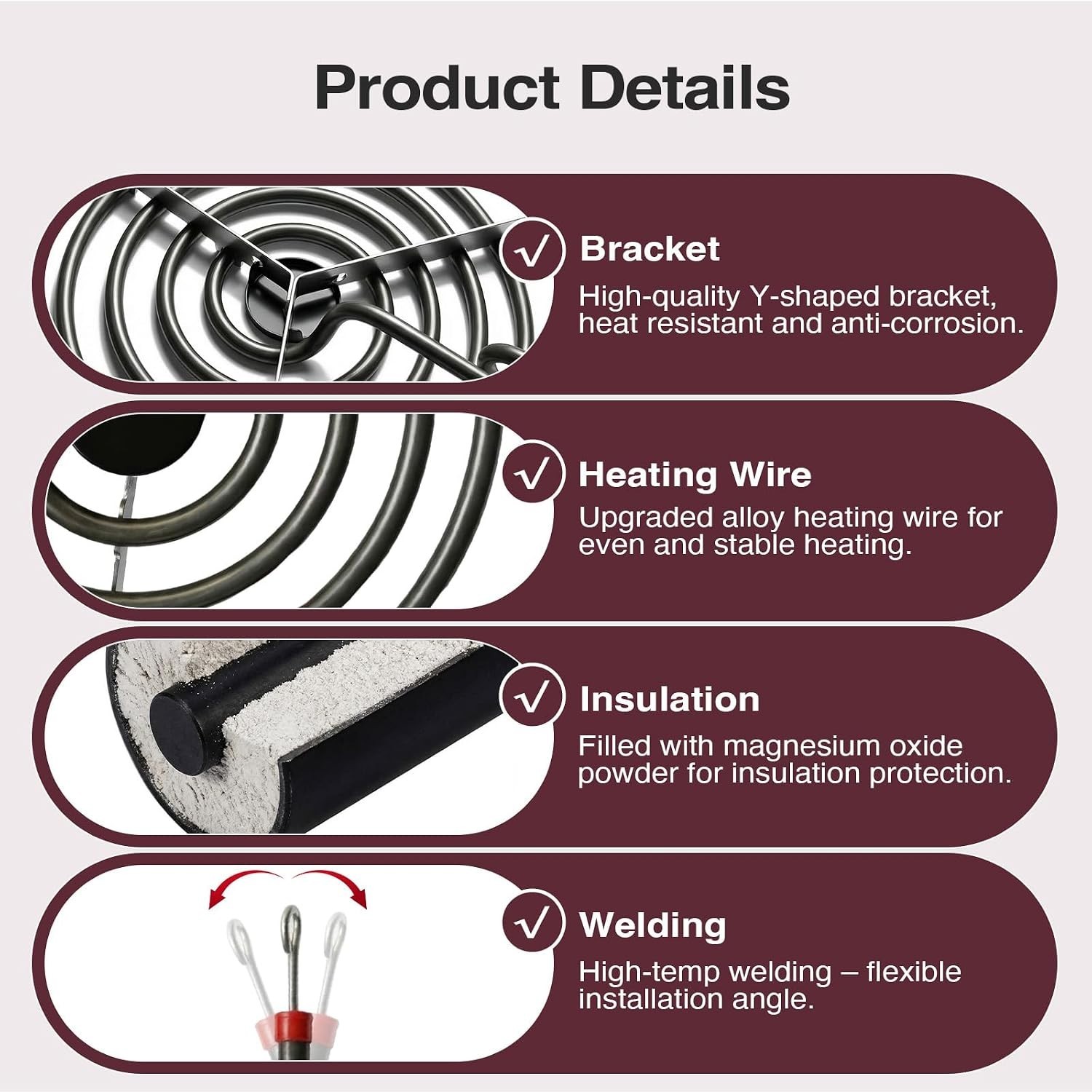 Electric Stove Burner Element, 6" Hardwick Whirlpool, 4 Turns, 1500W, 240V - Image 4