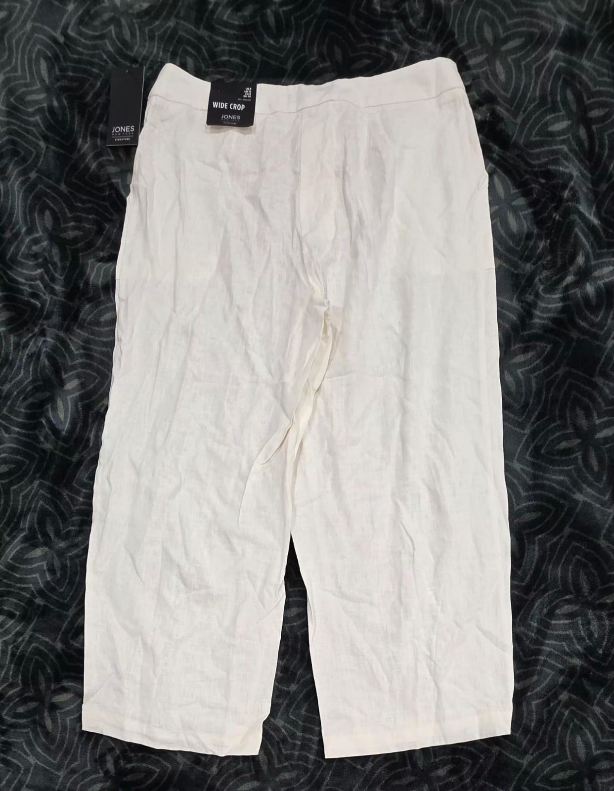 Jones New York Signature Womens White Linen Blend Pants Pockets Size 8 NWT - Image 2