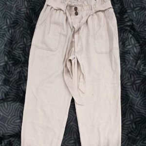 Sienna Sky Womens Beige High Waist Linen Cotton Jogger Pants Size XL NWT
