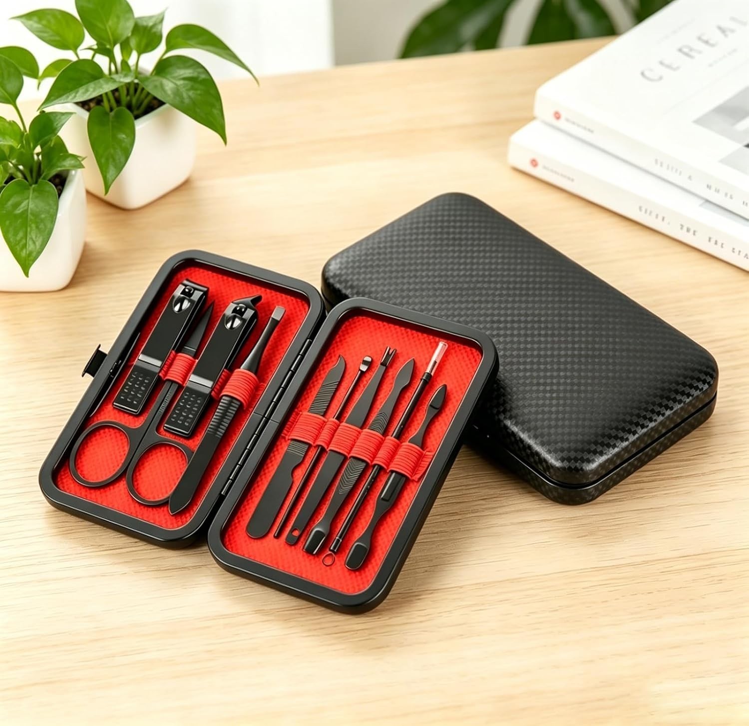 10 in 1 Manicure Pedicure Set Stainless Steel Nail Clipper Grooming Travel Kit - Imagen 2