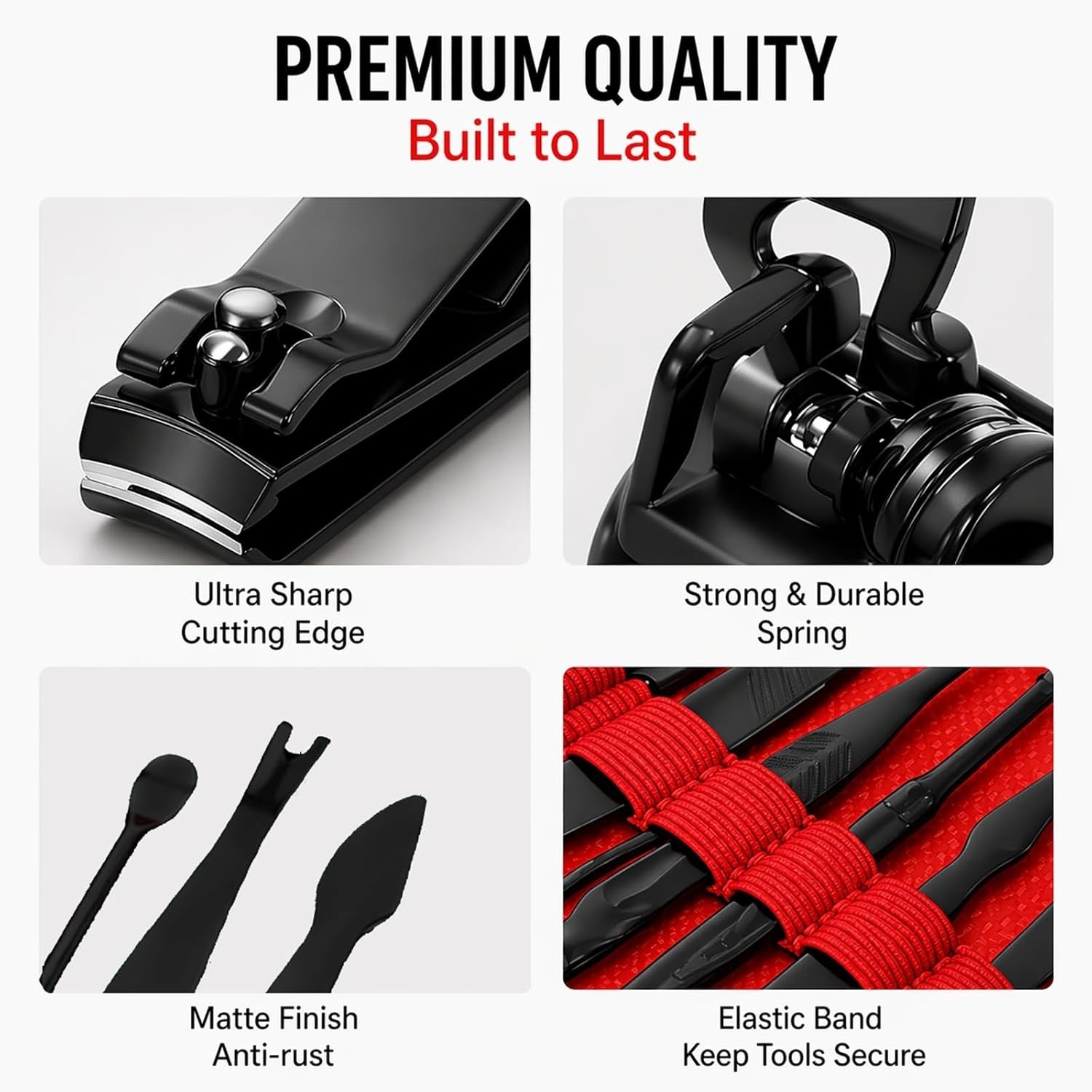 10 in 1 Manicure Pedicure Set Stainless Steel Nail Clipper Grooming Travel Kit - Imagen 4