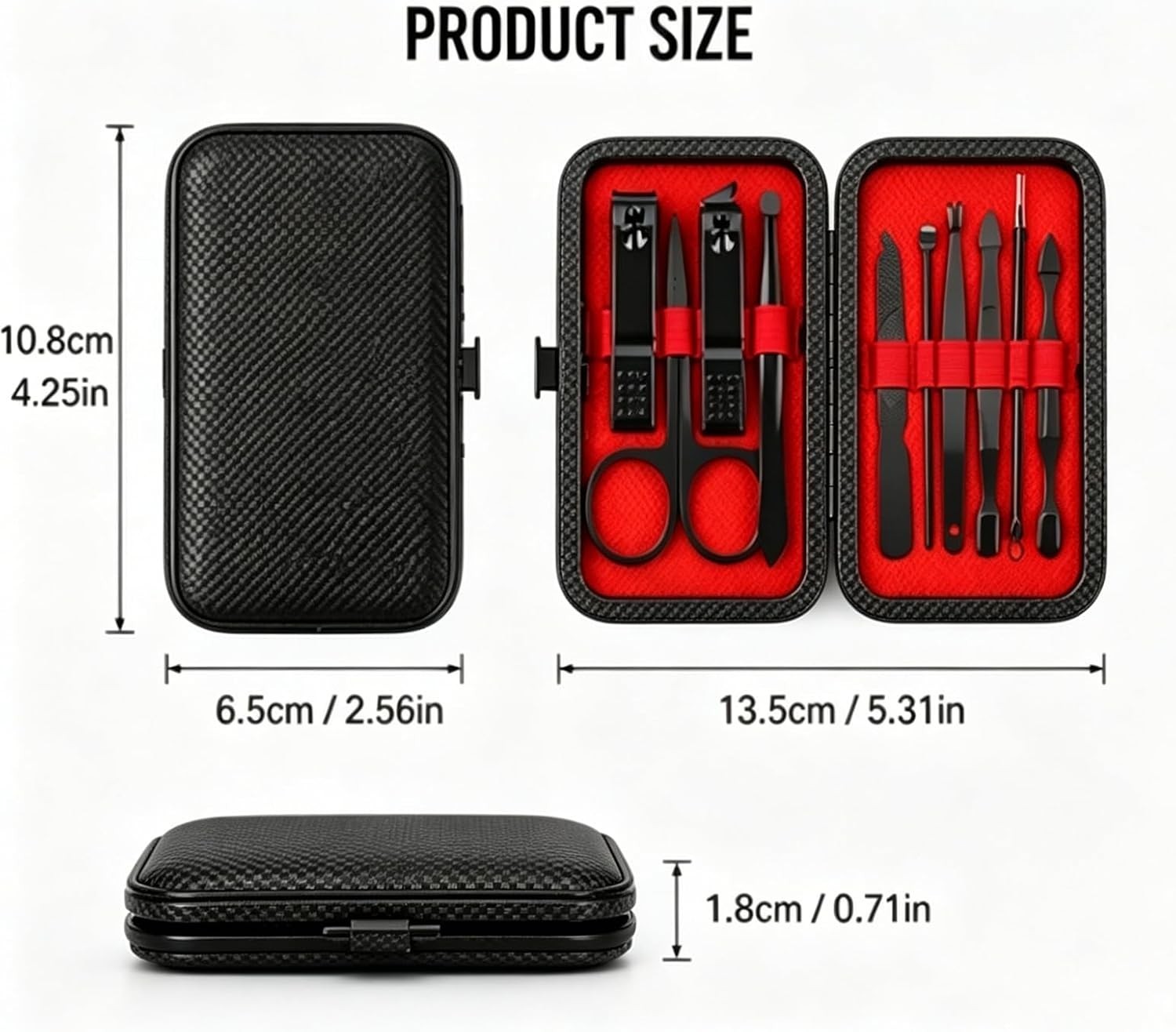 10 in 1 Manicure Pedicure Set Stainless Steel Nail Clipper Grooming Travel Kit - Imagen 6