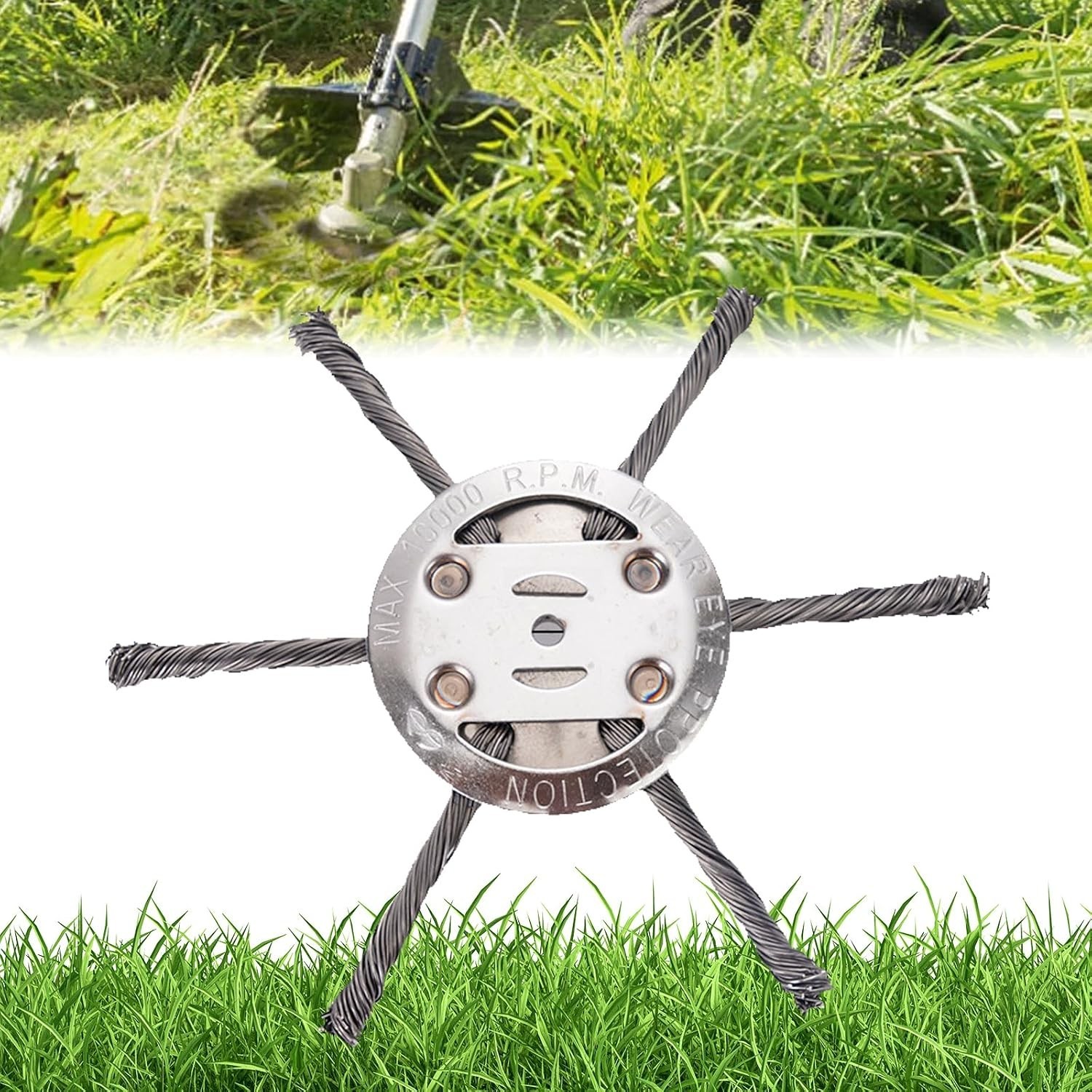 6 Inch 150mm Steel Wire Brush Weed Trimmer Head Twisted Wire Grass Rust Removal