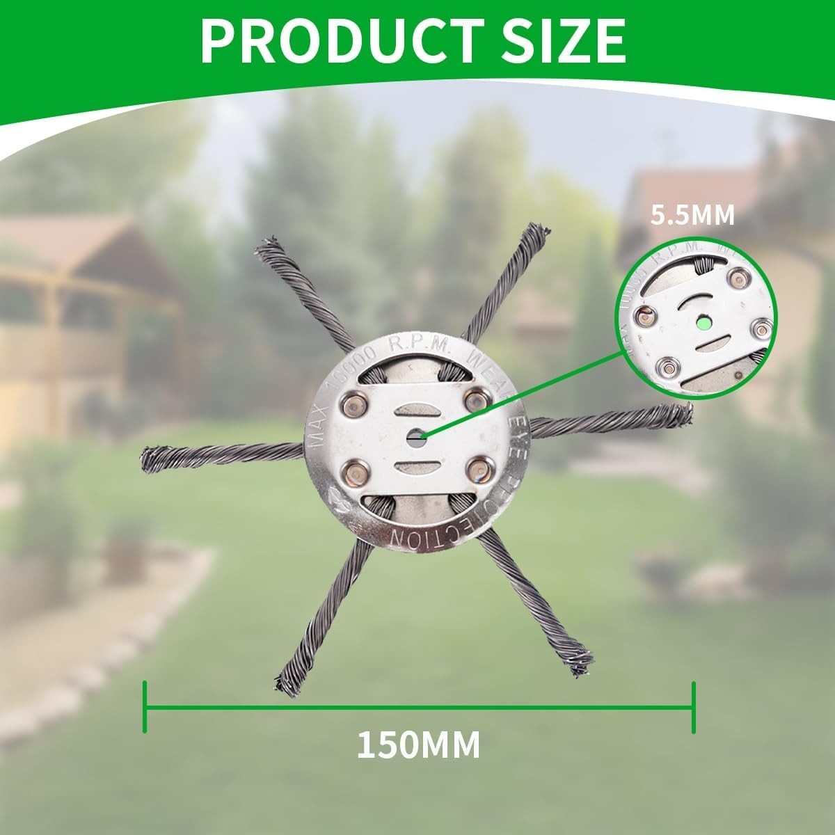 6 Inch 150mm Steel Wire Brush Weed Trimmer Head Twisted Wire Grass Rust Removal - Imagen 8