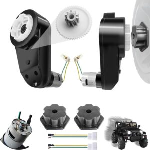 JRRXM 2PCS 24V RS555 35000RPM Motor Gearbox Steel Gear Ride On Car Upgrade Kit