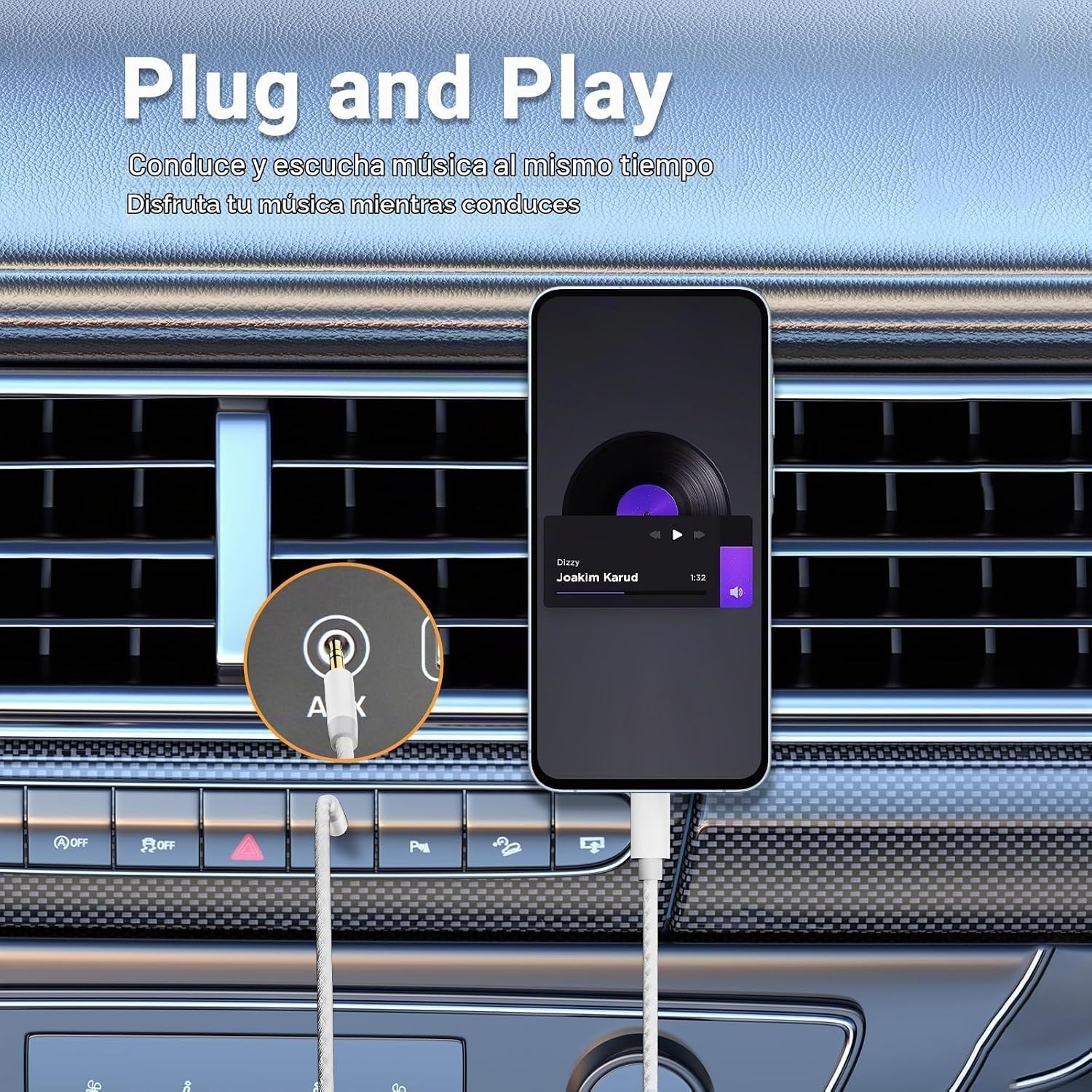 USB C to 3.5mm AUX Cable 6.6FT DAC Audio for iPhone 17 16 15 Samsung Galaxy - Imagen 4